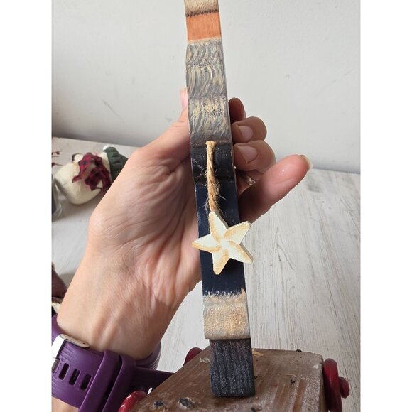 Vintage curtis Santa pull toy wooden star figurine statue Xmas decor - Picture 9 of 12